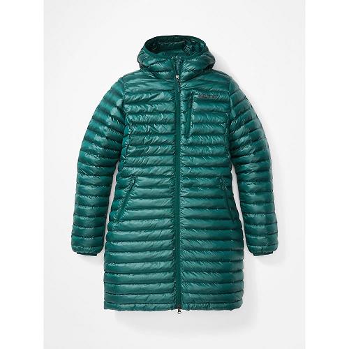 Marmot Long Avant Puffer Jacket For Womens Green EPA384172